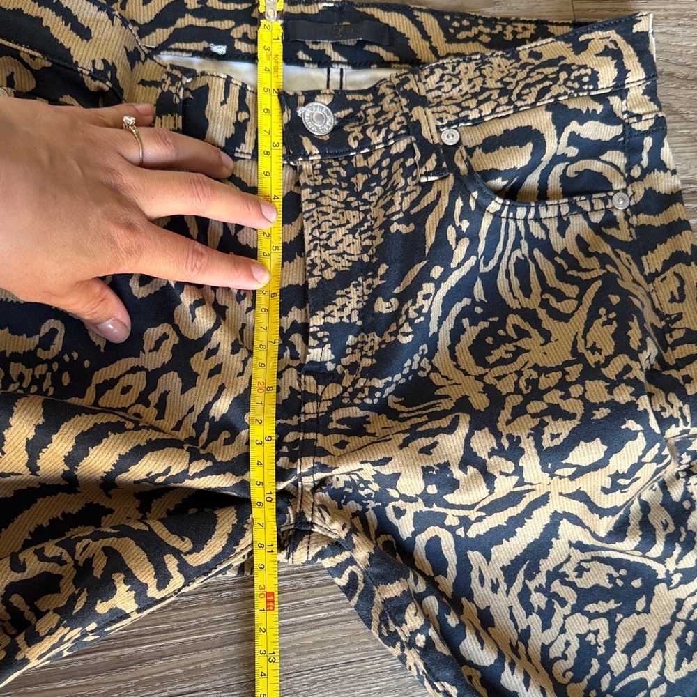 7 For All Mankind Leopard Print Ankle Skinny Jeans Size: 28 - Picture 5 of 8